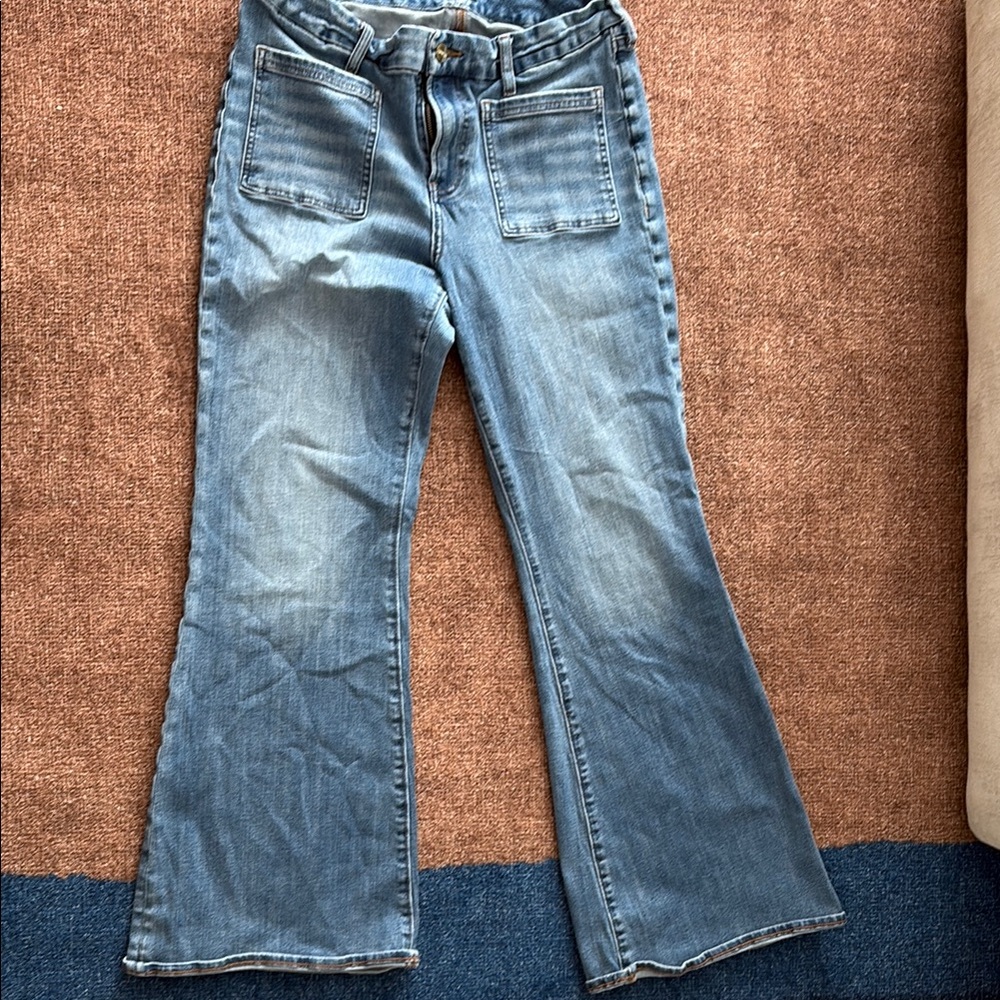Classic Blue Denim Women's 70s Flare Bootcut Jeans